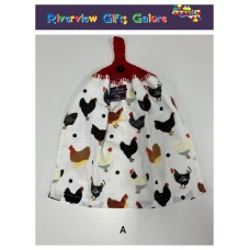 Crochet Top Hand Towel / Tea Towel - Chooks Crochet Top Hand Towel / Tea Towel - Chooks